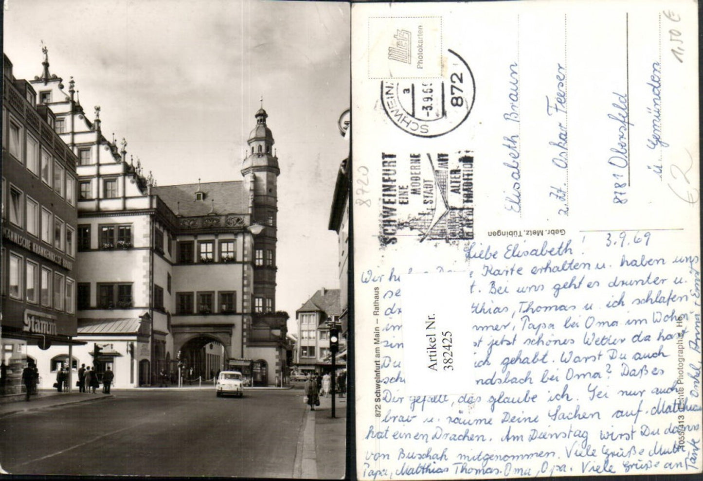 382425,Schweinfurt am Main Rathaus Straßenansicht