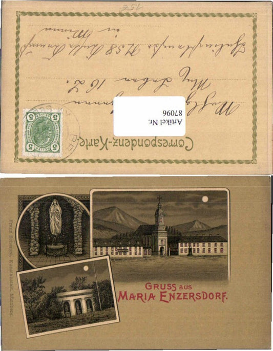 87096, Moon litho greeting from Maria Enzersdorf pub Schemm
