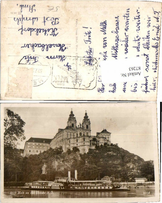 87263,Melk a.d. Donau Dampfer Aschach 1940