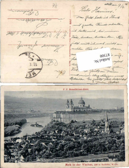 87300, Melk an der Donau, town view, train station 1915