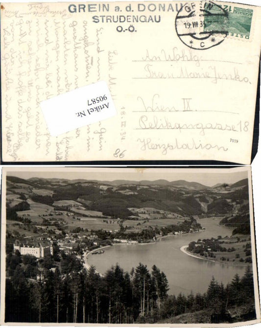 90587, Grein ad Donau vom Berg 1934