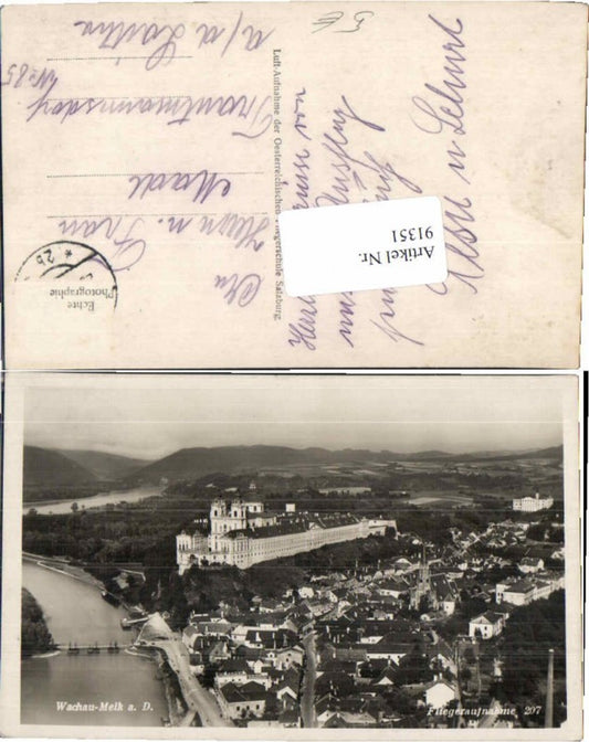 91351, Aerial photograph 207 Wachau Melk on the Danube 1930