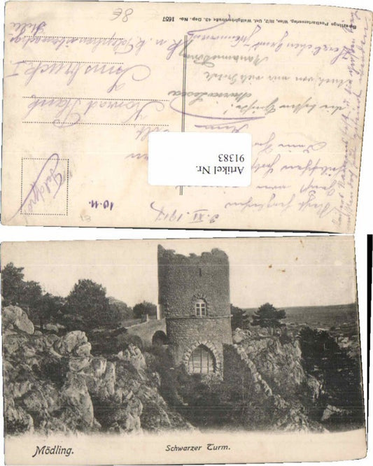 91383, Mödling near Vienna, Black Tower, 1917