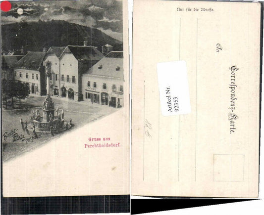 92353, Greetings from Perchtoldsdorf Main Square Town Hall 1899