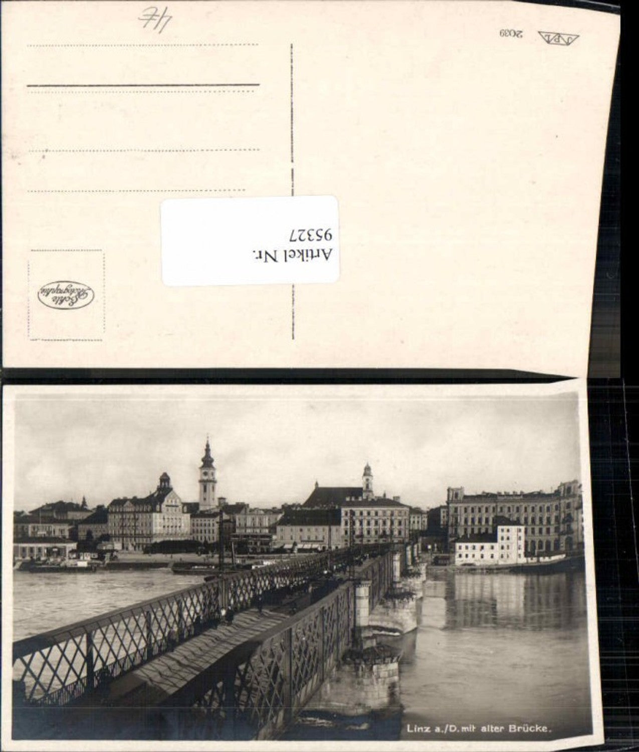 95327, Linz Urfahr with bridge 1925