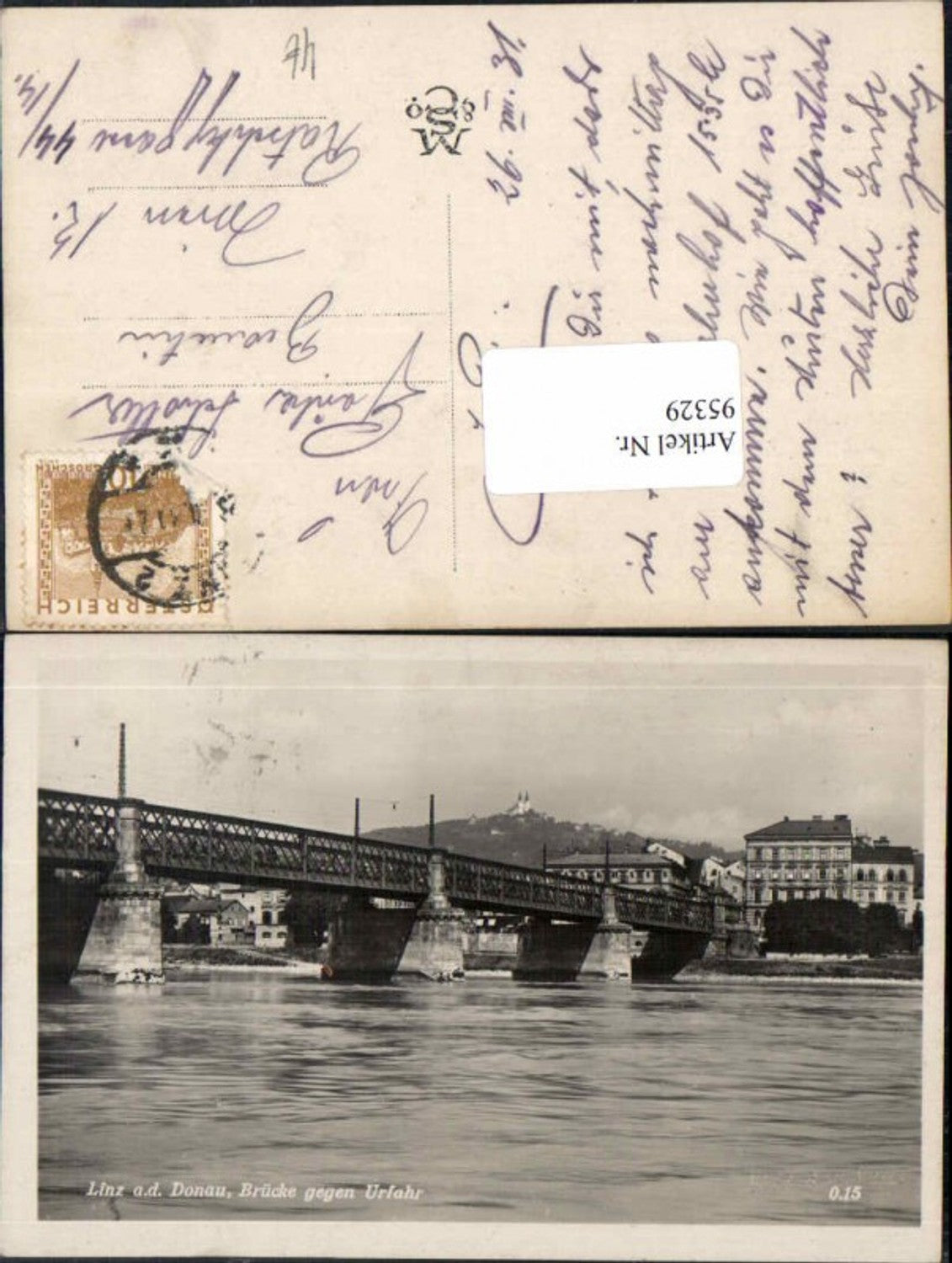 95329, Linz on the Danube, Old Bridge, Urfahr