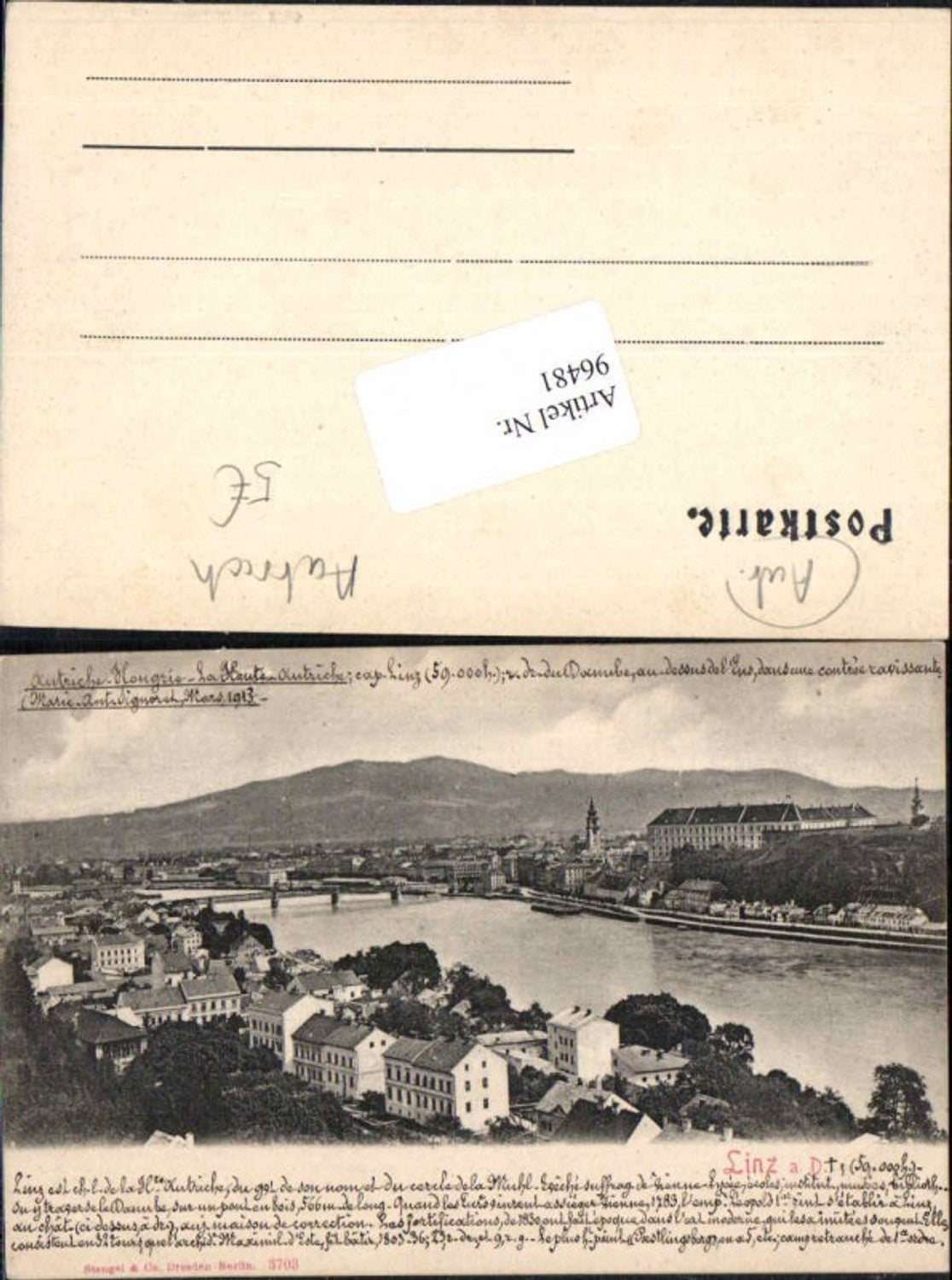 96481, Linz an der Donau 1900 pub Stengel