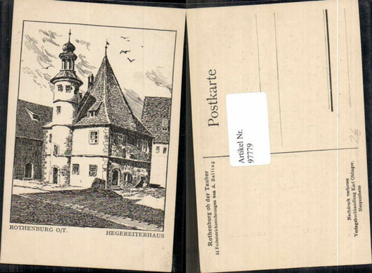 97779, Rothenburg ob der Tauber Hegereiterhaus A. Balling