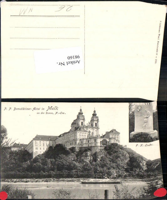 98160, Melk on the Danube Abbey with linden tree 1911