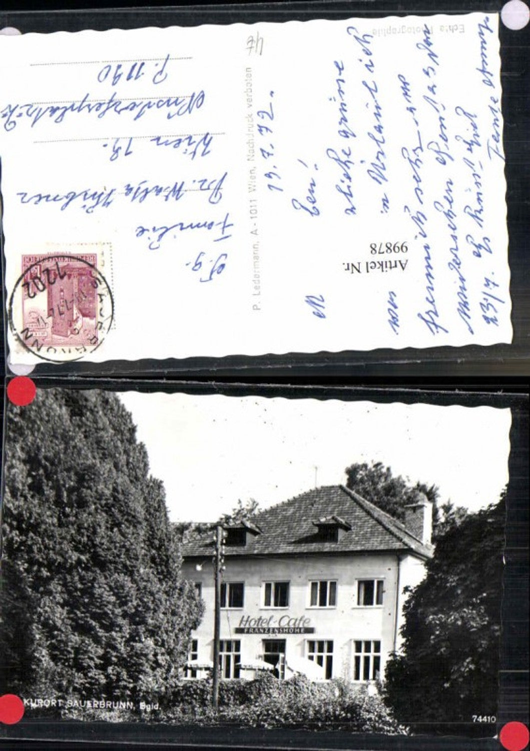 99878, Sauerbrunn Hotel Cafe Franzenshöhe