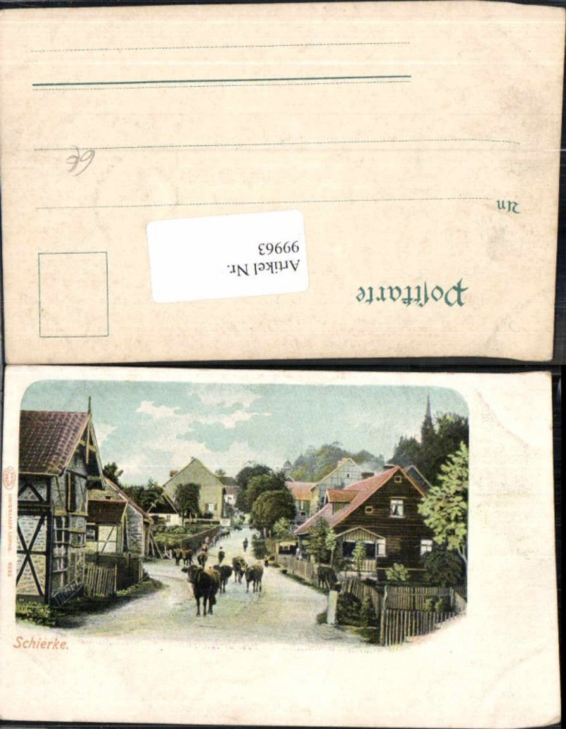 99963, Schierke in the Harz Mountains, cows in Wernigerode street