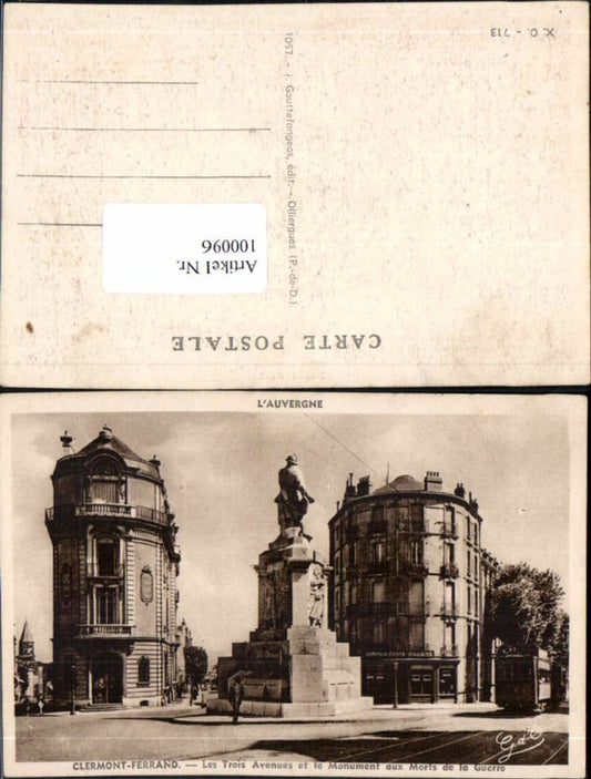 100096,Clermont Ferrand Les trois avenues Monument