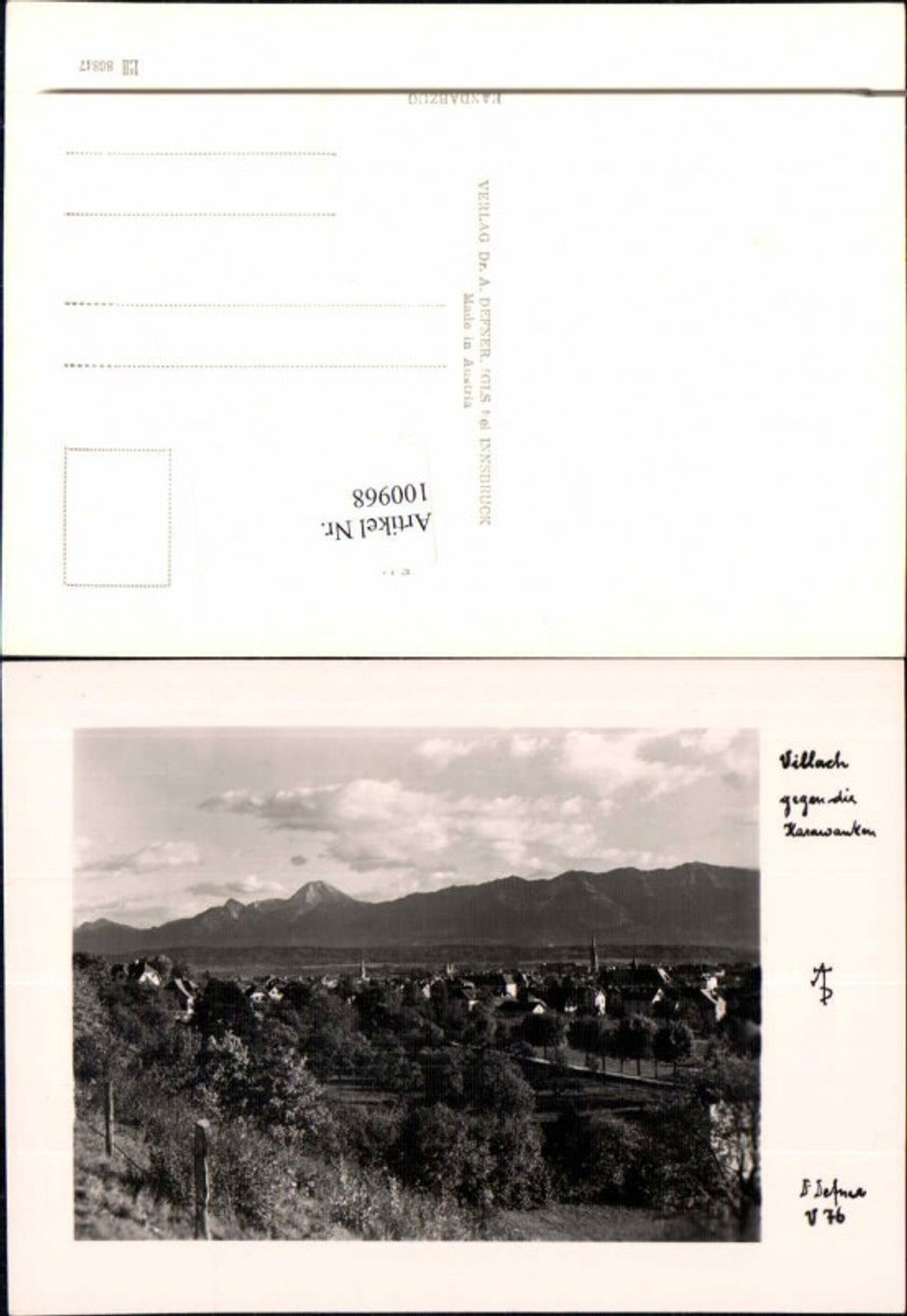 100968,Dr. Defner Igls Nr V 76 Villach Karawanken