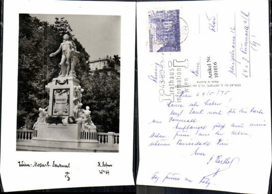 101016, Dr. Defner Igls No. W 67 Vienna Mozart Monument