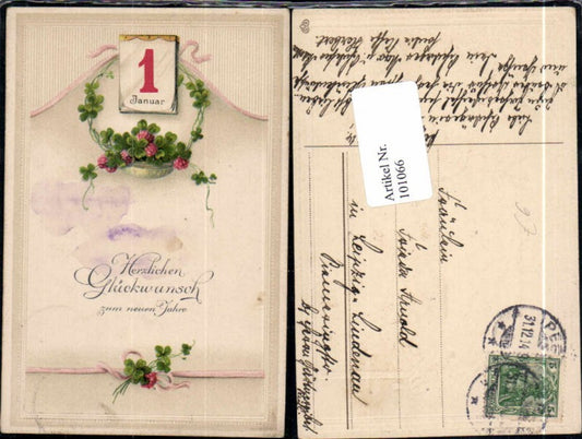 101066,EAS Embossing New Year Clover Shamrock Flowers January 1st