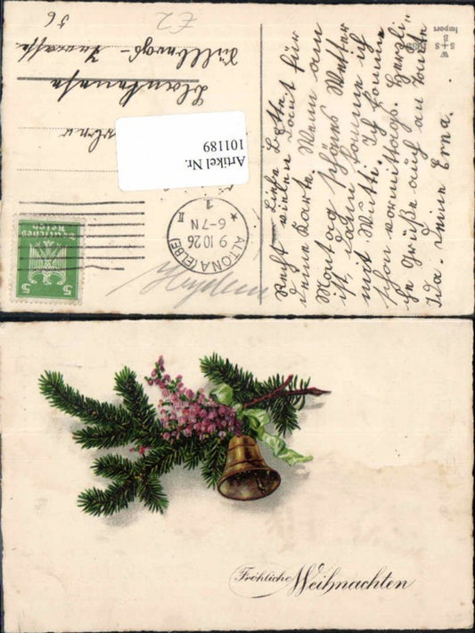 101189,Weihnachten Glocke Tannenzweig