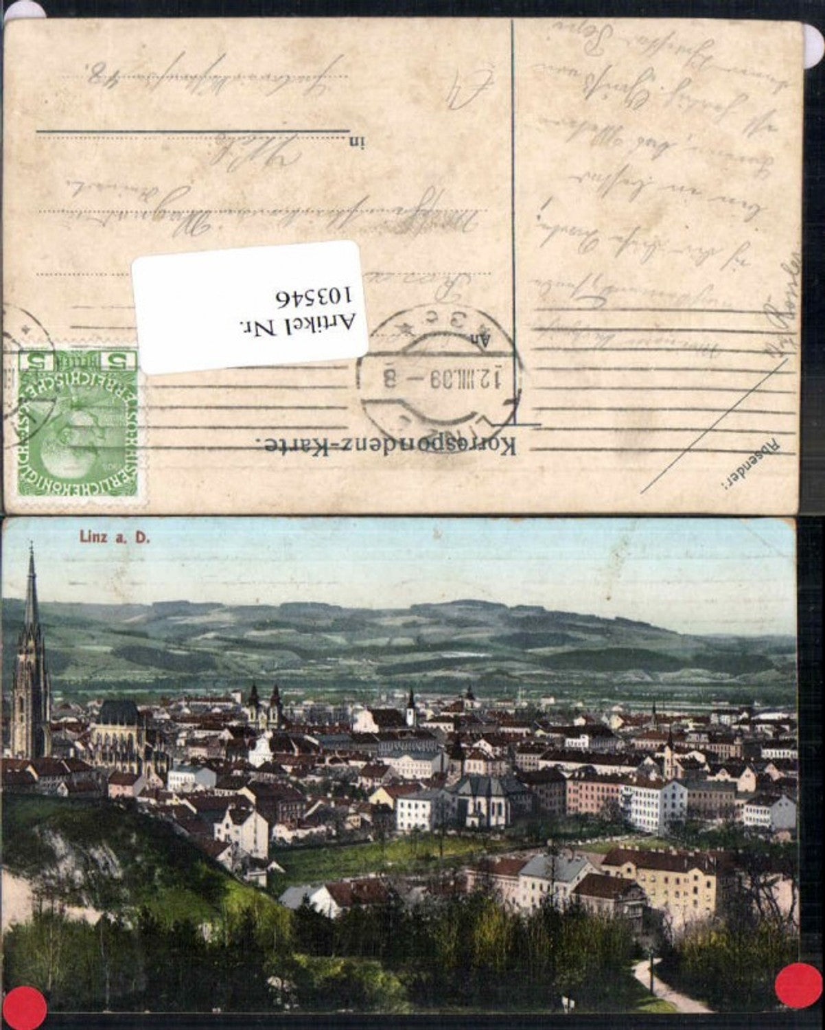 103546,Linz ad Donau Totale 1908 COLOR