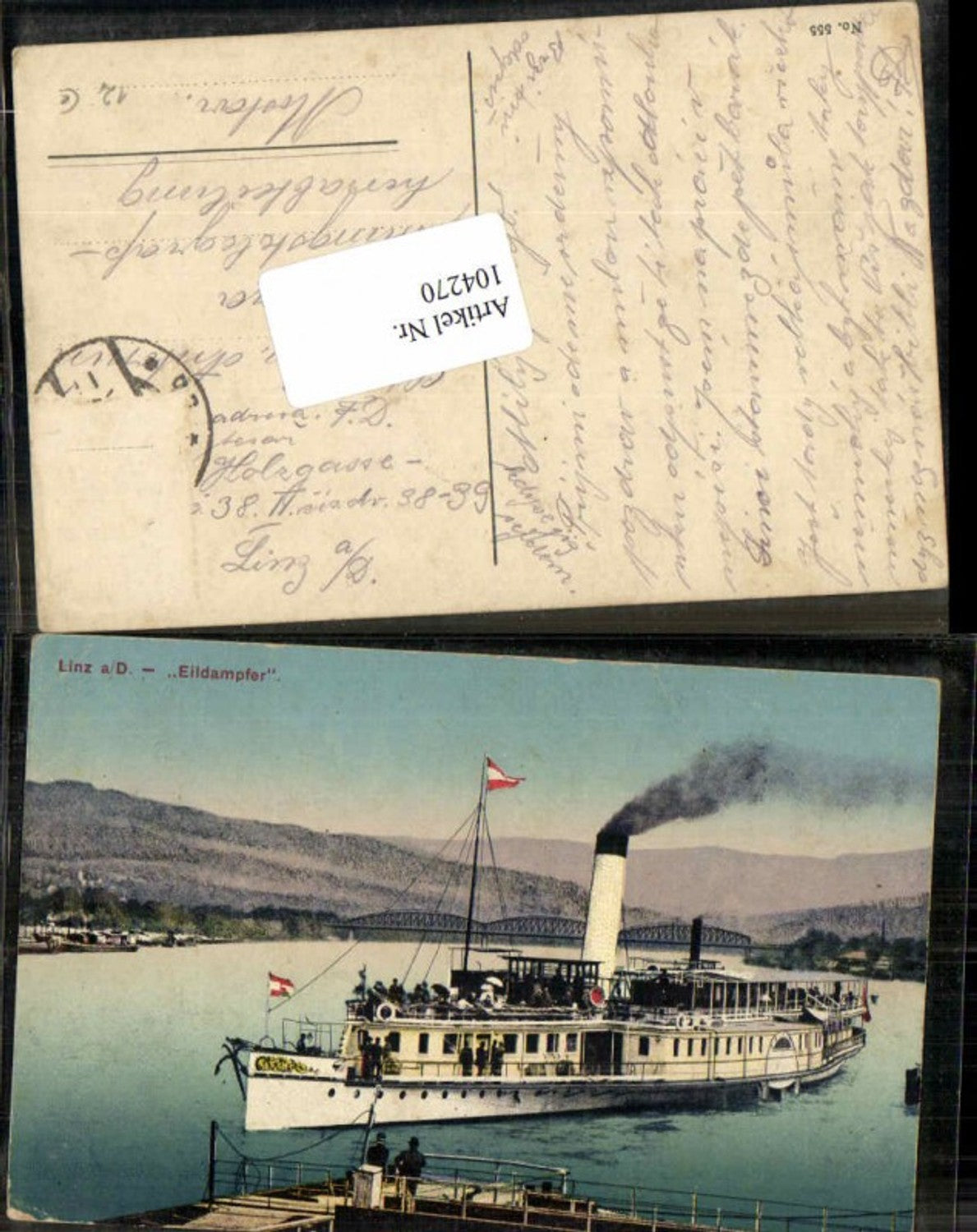 104270, Linz on the Danube express steamer, steamer, Tolle AK ship