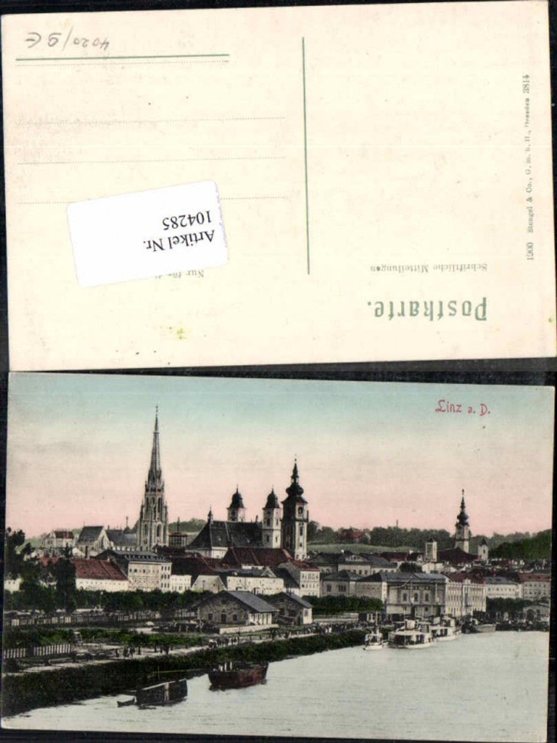 104285, Linz on the Danube Landing Place Harbor 1900