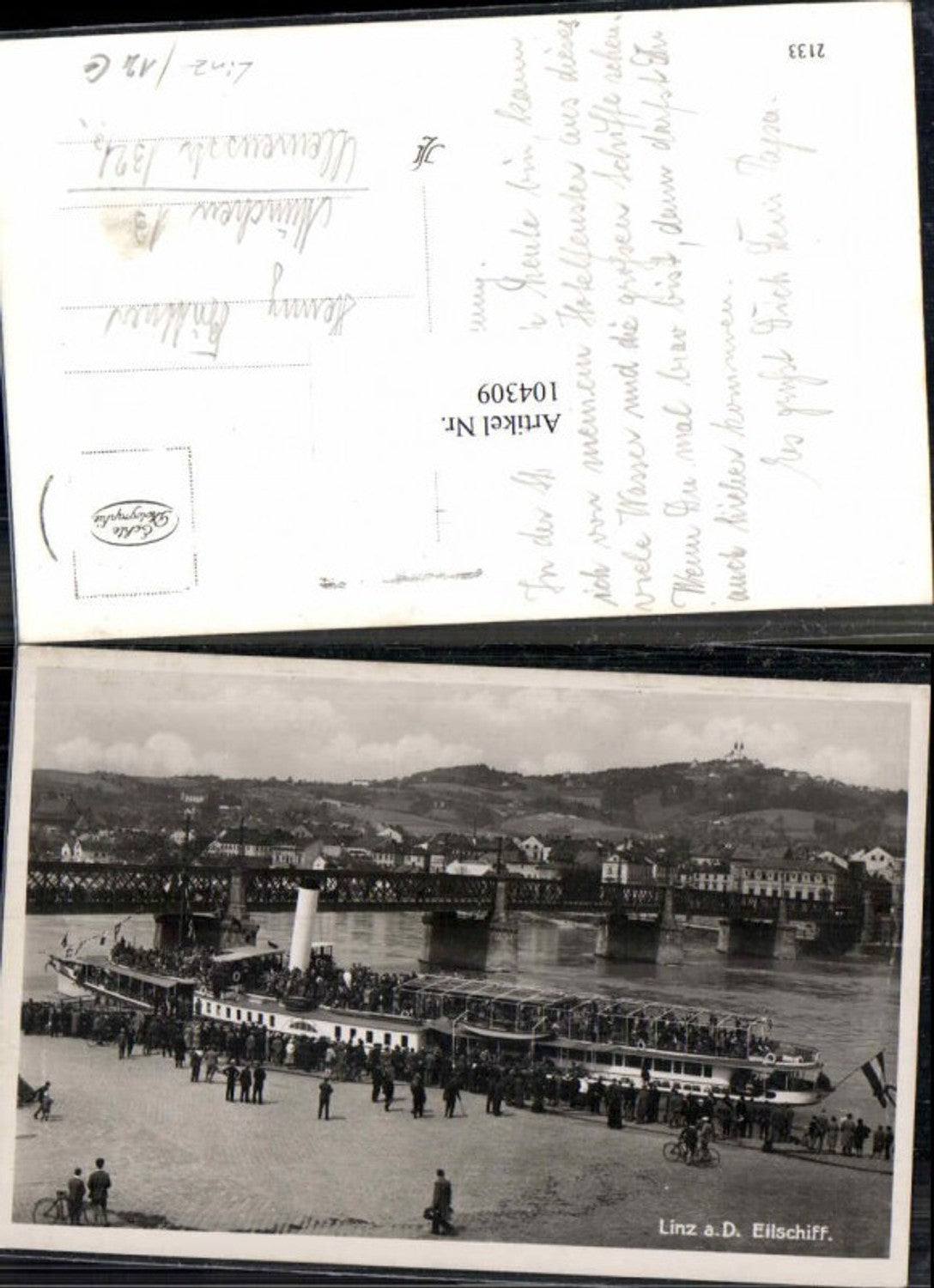104309, Linz on the Danube express steamer Urfahr 1940