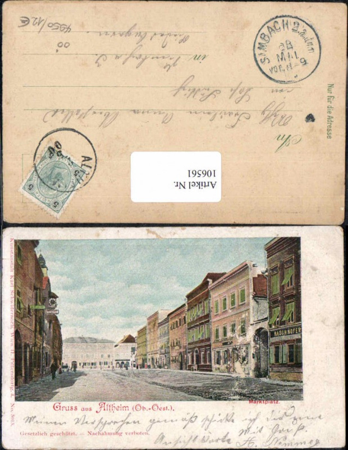 106561, Greetings from Altheim Market Square 1900