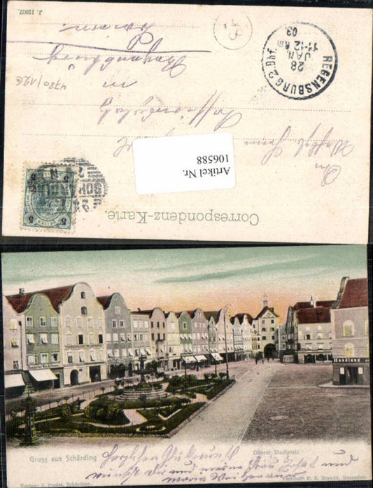 106588, Greetings from Schärding am Inn, Upper Town Square