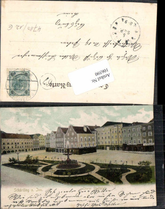 106590, Greetings from Schärding am Inn, Upper Town Square, 1902 shops