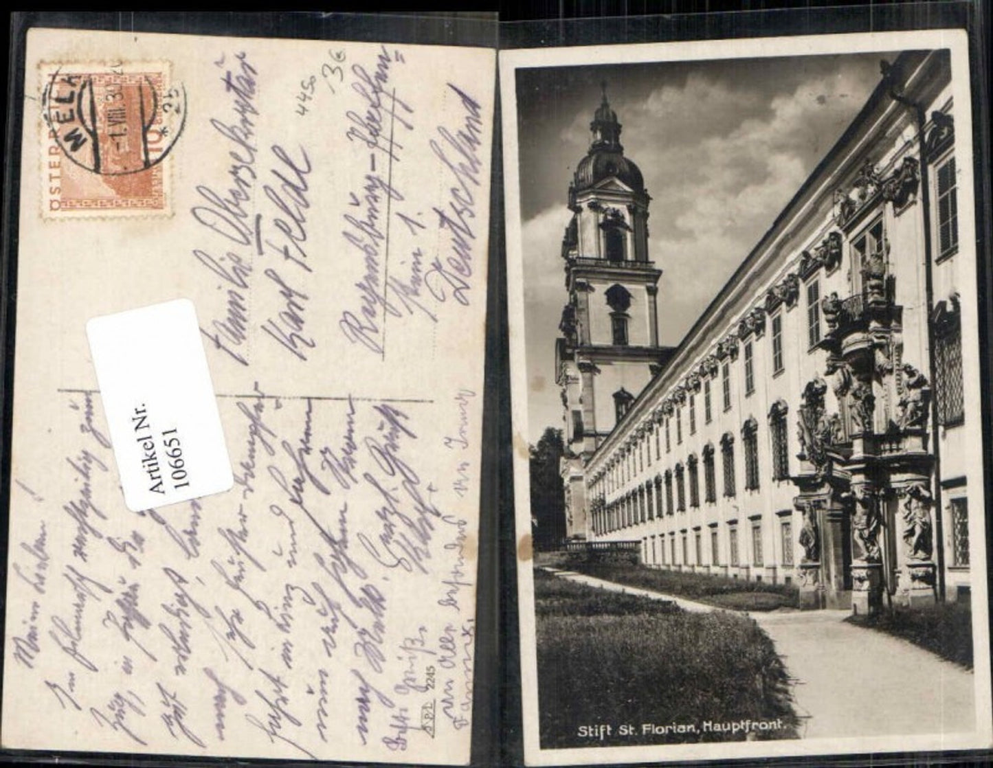 106651, St. Florian near Linz Abbey Front
