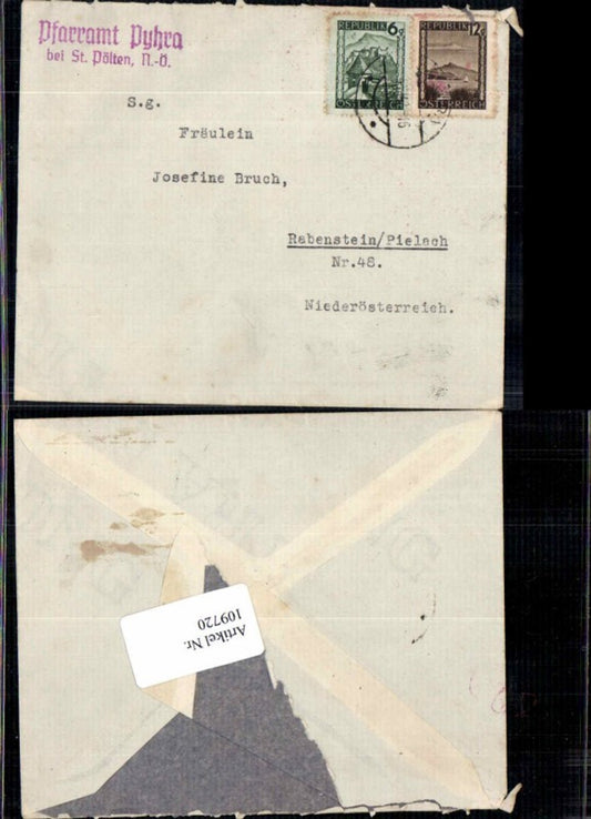 109720, Document Parish Office Pyhra near St. Pölten 1947 n. Rabenstein ad Pielach