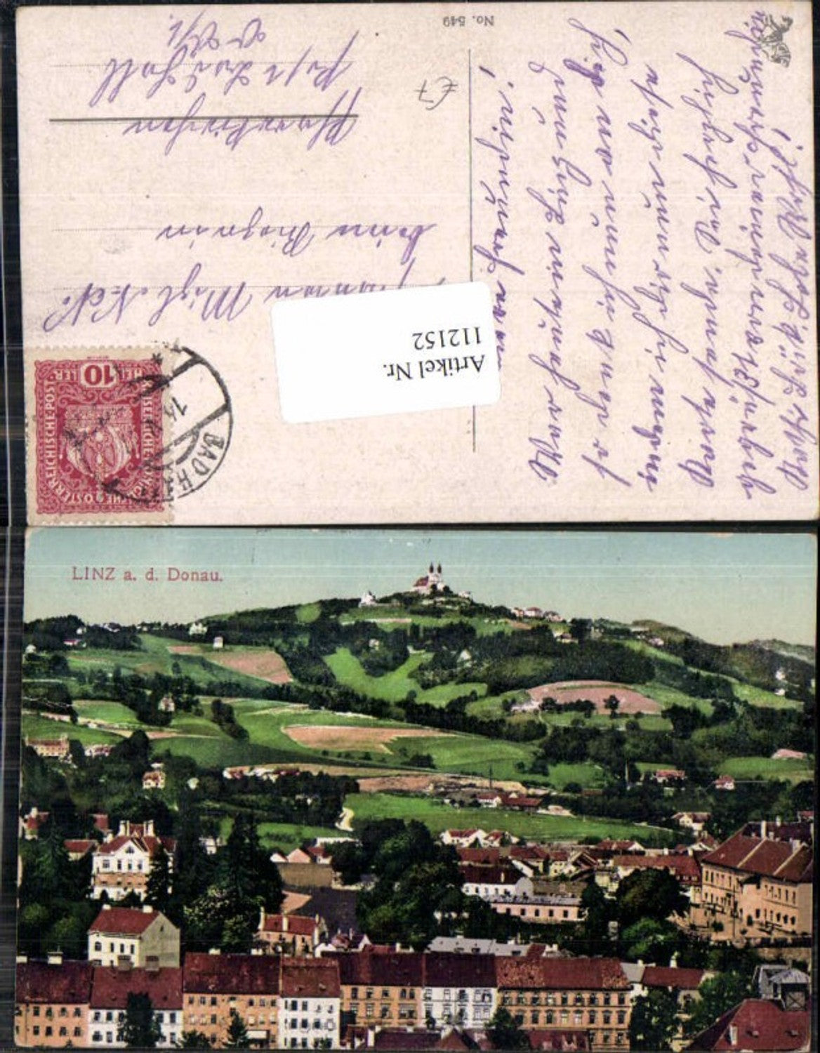 112152, Linz on the Danube, Pöstlingberg, section of houses, 1917