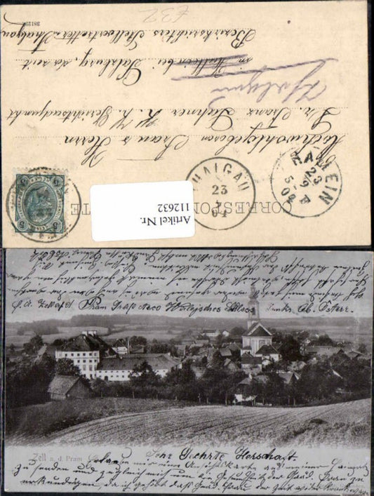112632, Rare photo postcard of Zell an der Pram near Schärding, 1900