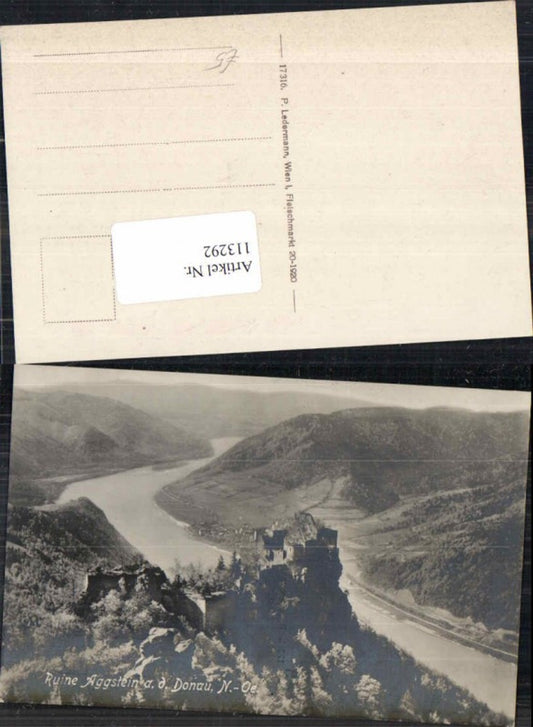 113292, Photo postcard of Aggstein in the Wachau region, 1920