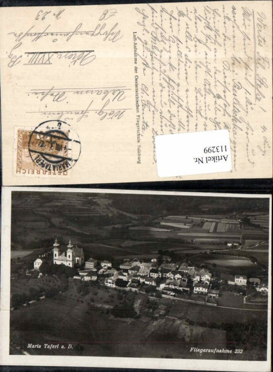 113299, very rare aerial photograph 232 Maria Taferl Marbach