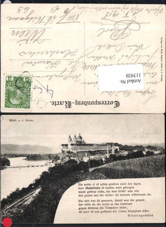 113920, Melk on the banks of the Danube 1920