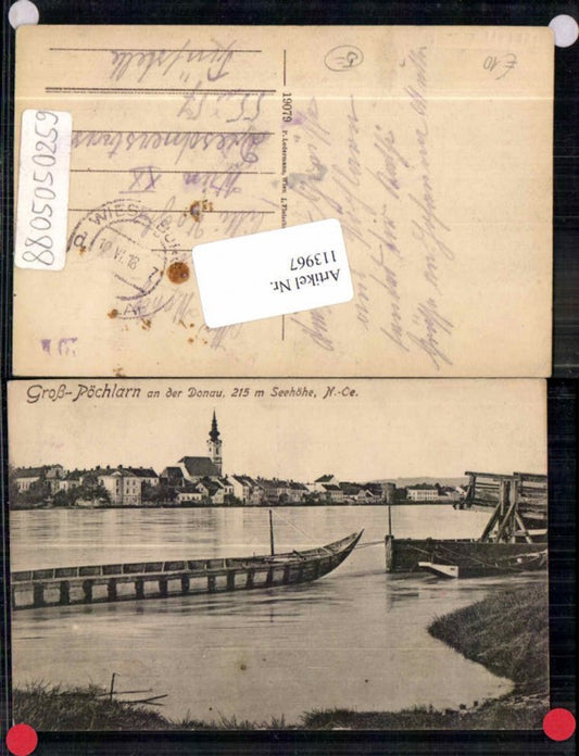 113967, Groß Pöchlarn on the Danube riverbank, 1918