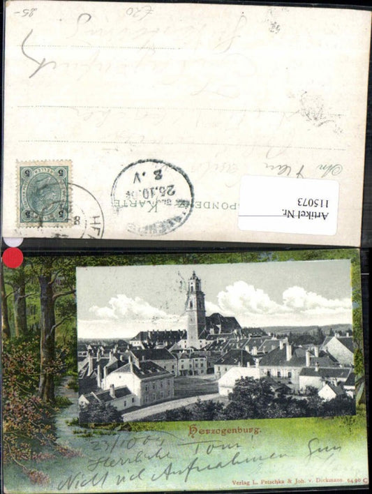 115073, Herzogenburg rare postcard 1900 partial view