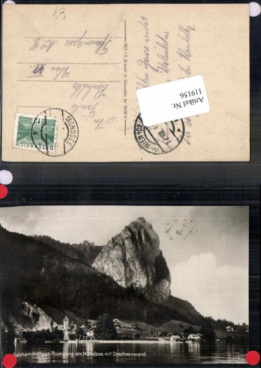 119156, Plomberg am Mondsee with Drachenwand 1931 Brandt 5210 V