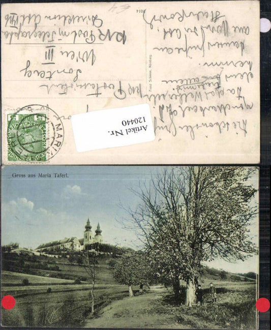 120440, Greetings from Maria Taferl, children on bussweg, rare view