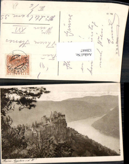 120447, Ruin Aggsbach on the Danube Wachau 1930