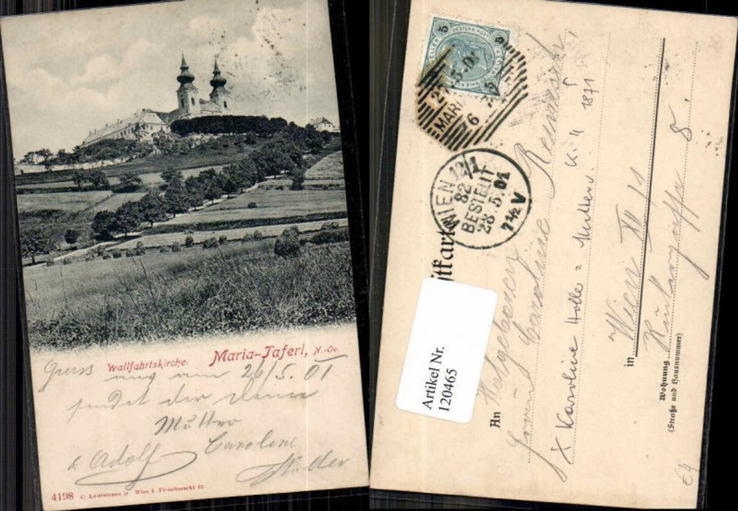 120465, Maria Taferl Bussweg with church 1900