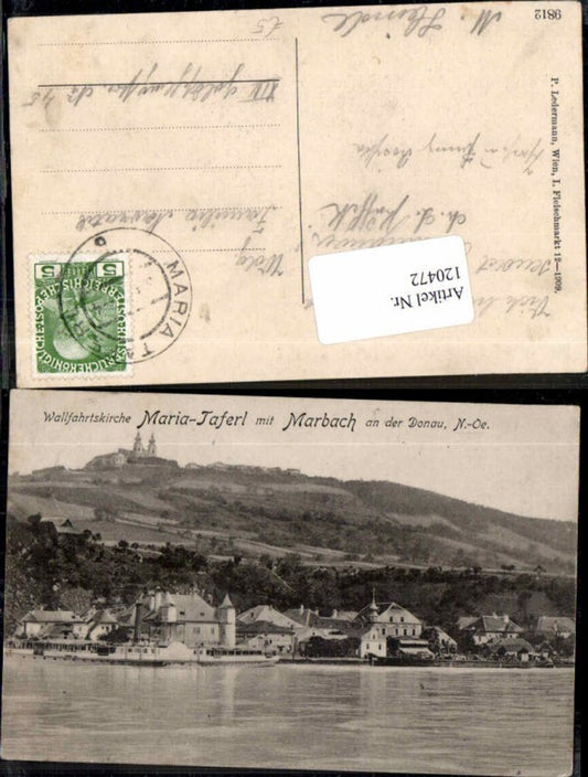 120472, Maria Taferl and Maria Taferl with Danube steamer on the river