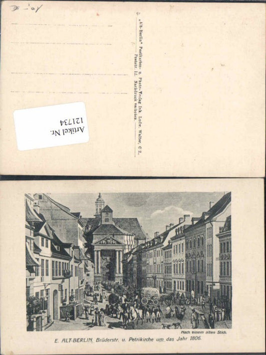 121734, Alt Berlin Brüderstrasse Petrikirche Church 1806