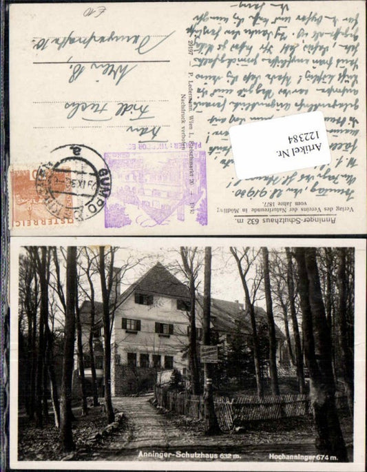 122384, Anninger Schutzhaus near Mödling 1930