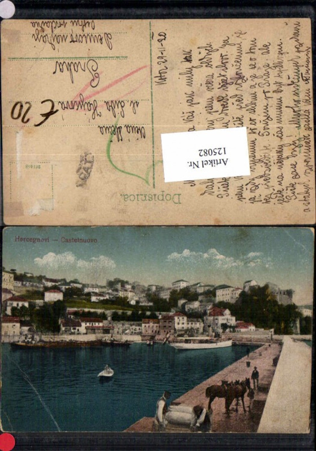125082, Castelnuovo Hercegnovi harbor view 1920