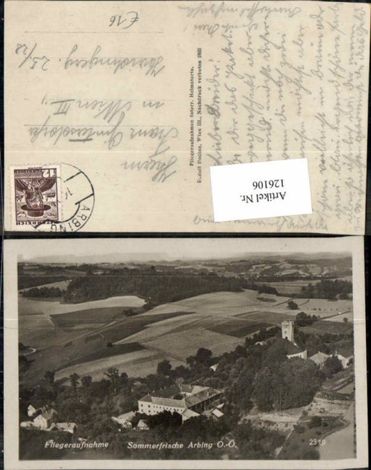 126106,Aerial photograph Arbing near Perg 1930 pub Hodina 2319