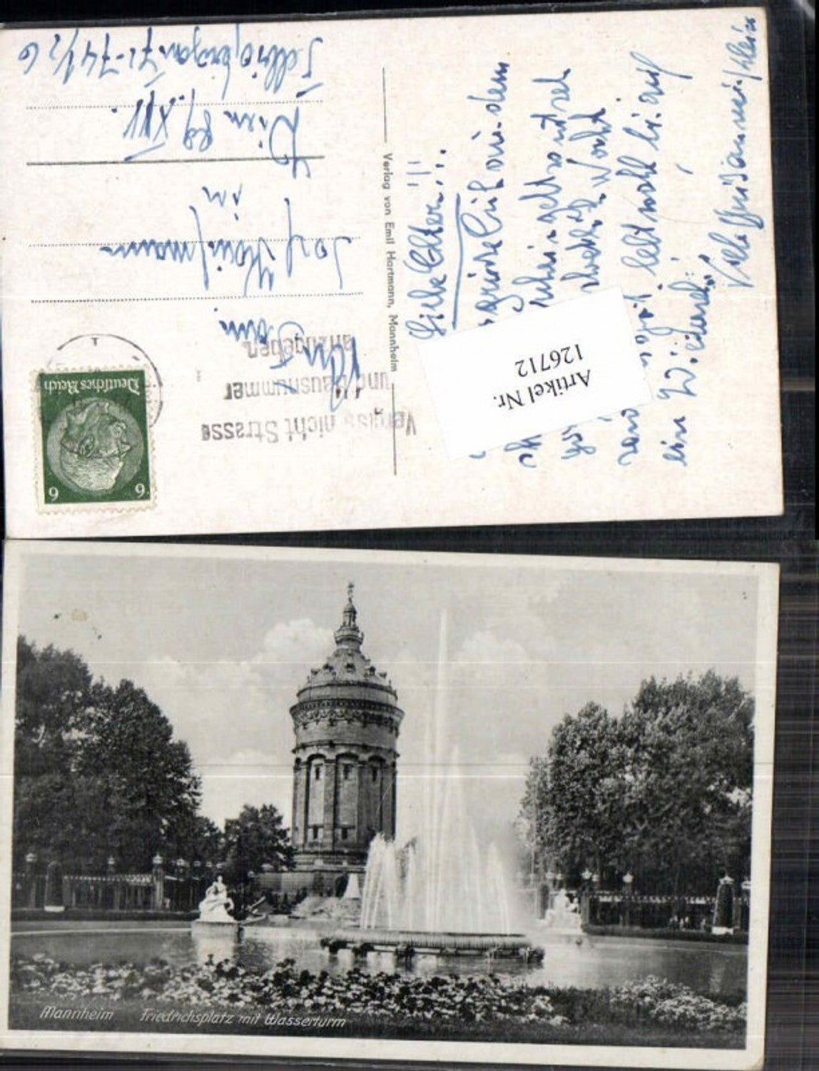 126712, Mannheim Friedrichsplatz with water tower