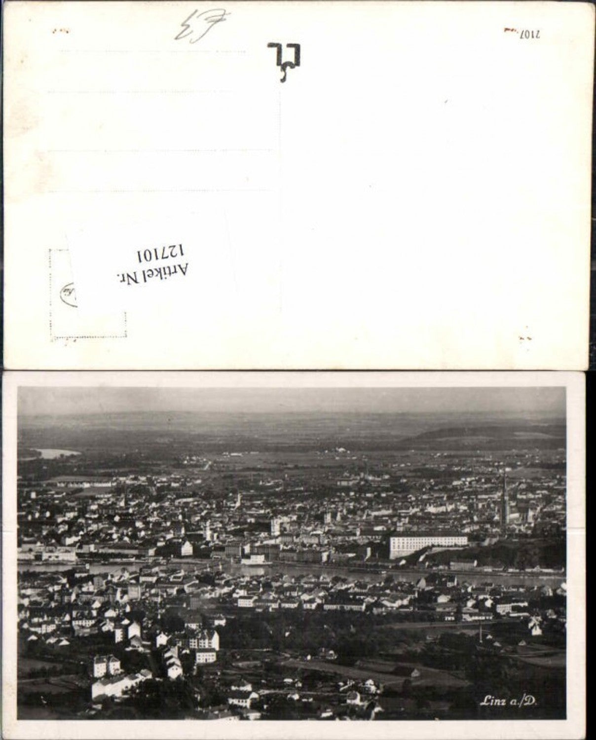 127101, Linz on the Danube aerial photograph