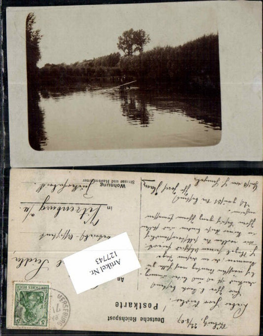 127743, Photo postcard Meersburg on Lake Constance, near Töbnitz? 1907