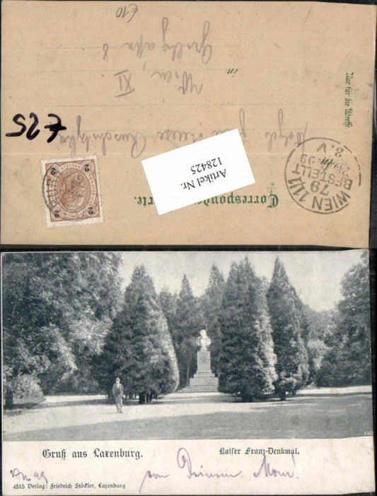 128425, Greetings from Laxenburg, Emperor Franz Monument 1898