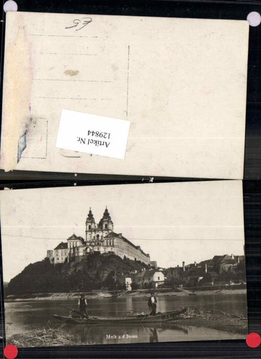 129844,FotoAK Melk ad Donau boat with people 1915